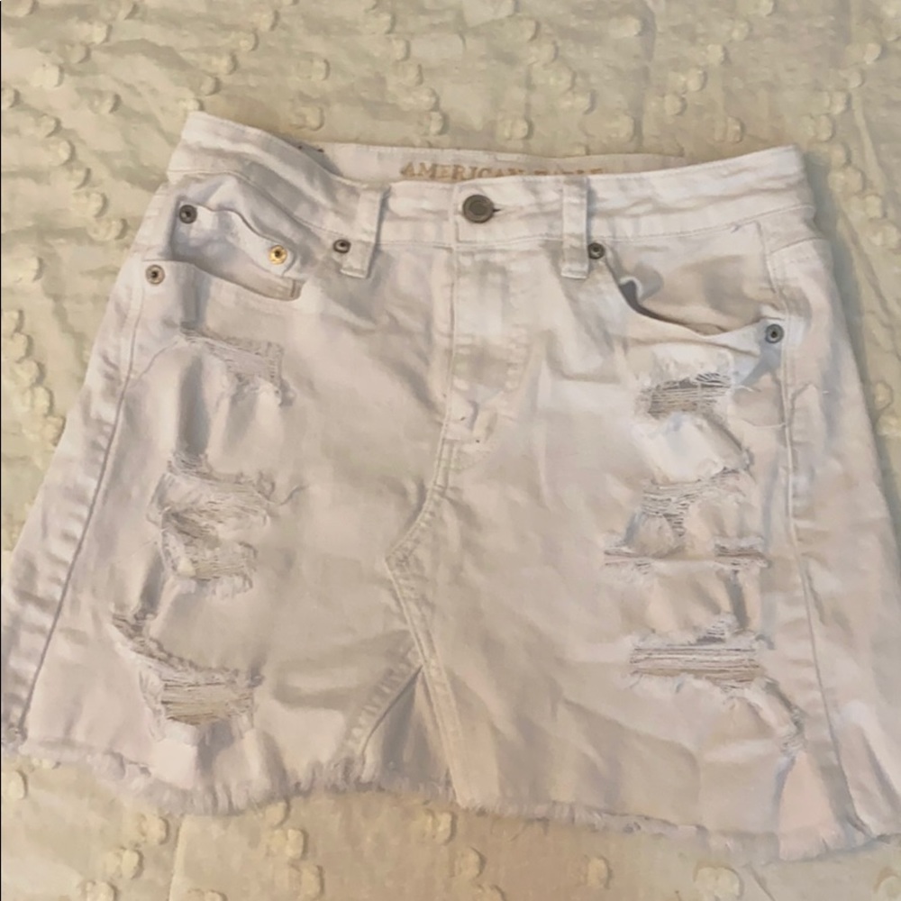 white jean skirt